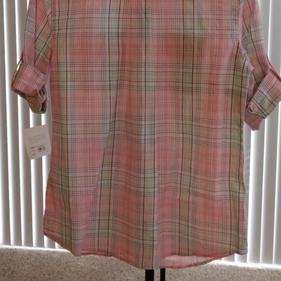 Croft & Barrow Pink Plaid Button Down Small Petite NWT - Picture 4 of 10